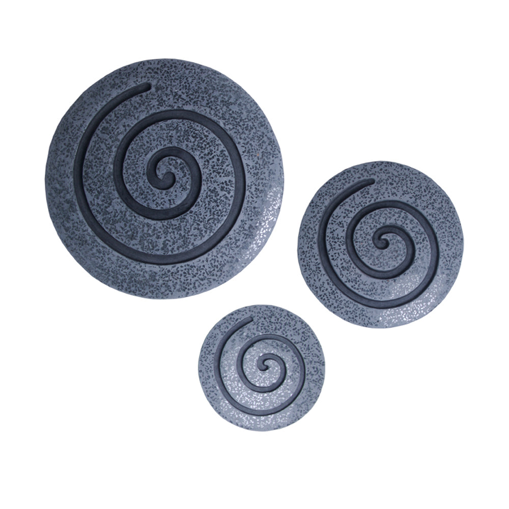 14" Gray Round Modern Spiral Wall Art - Minihomy