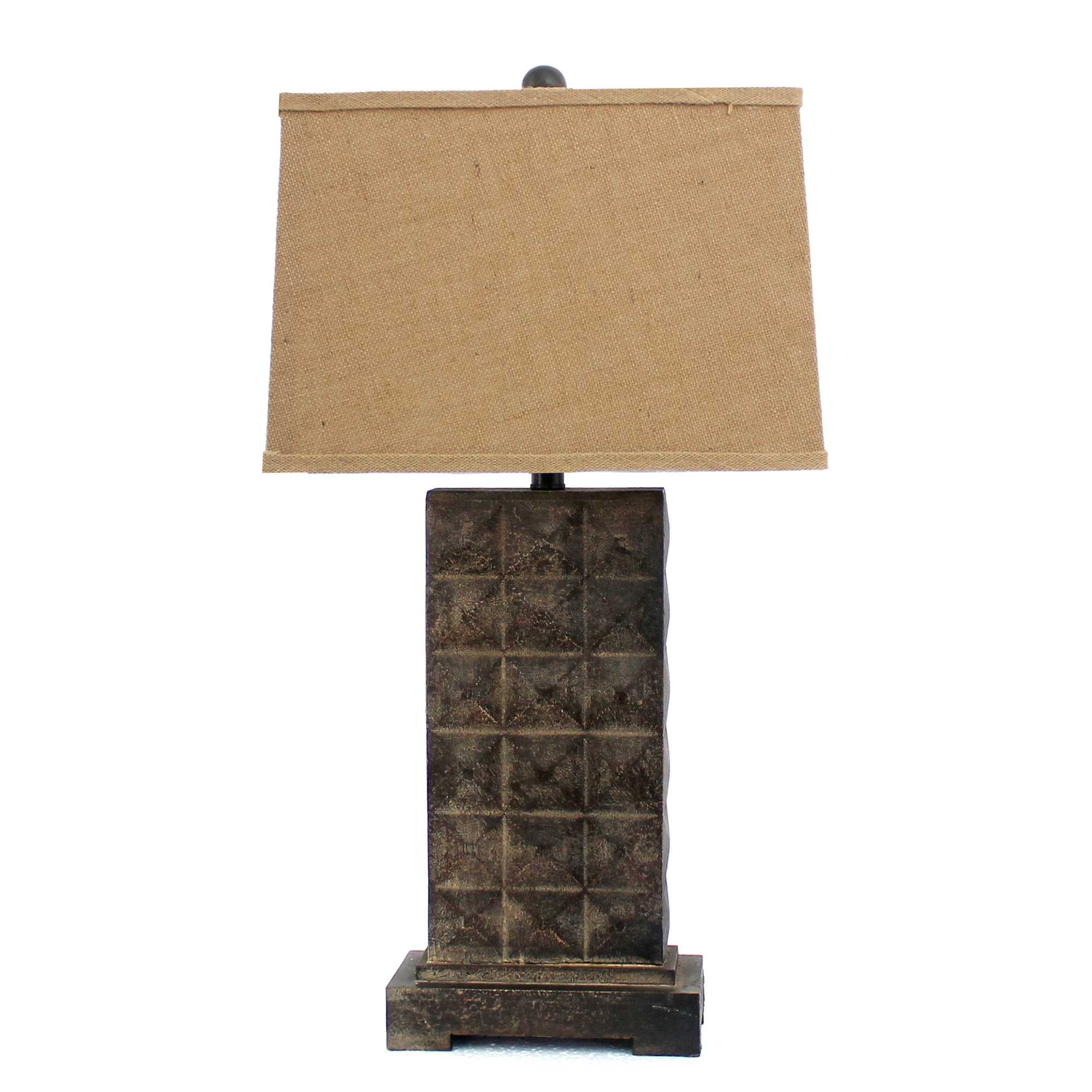 4.75 X 9.5 X 29.5 Brown Vintage With Metal Pedestal - Table Lamp - Minihomy