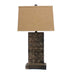 4.75 X 9.5 X 29.5 Brown Vintage With Metal Pedestal - Table Lamp - Minihomy