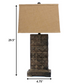 4.75 X 9.5 X 29.5 Brown Vintage With Metal Pedestal - Table Lamp - Minihomy