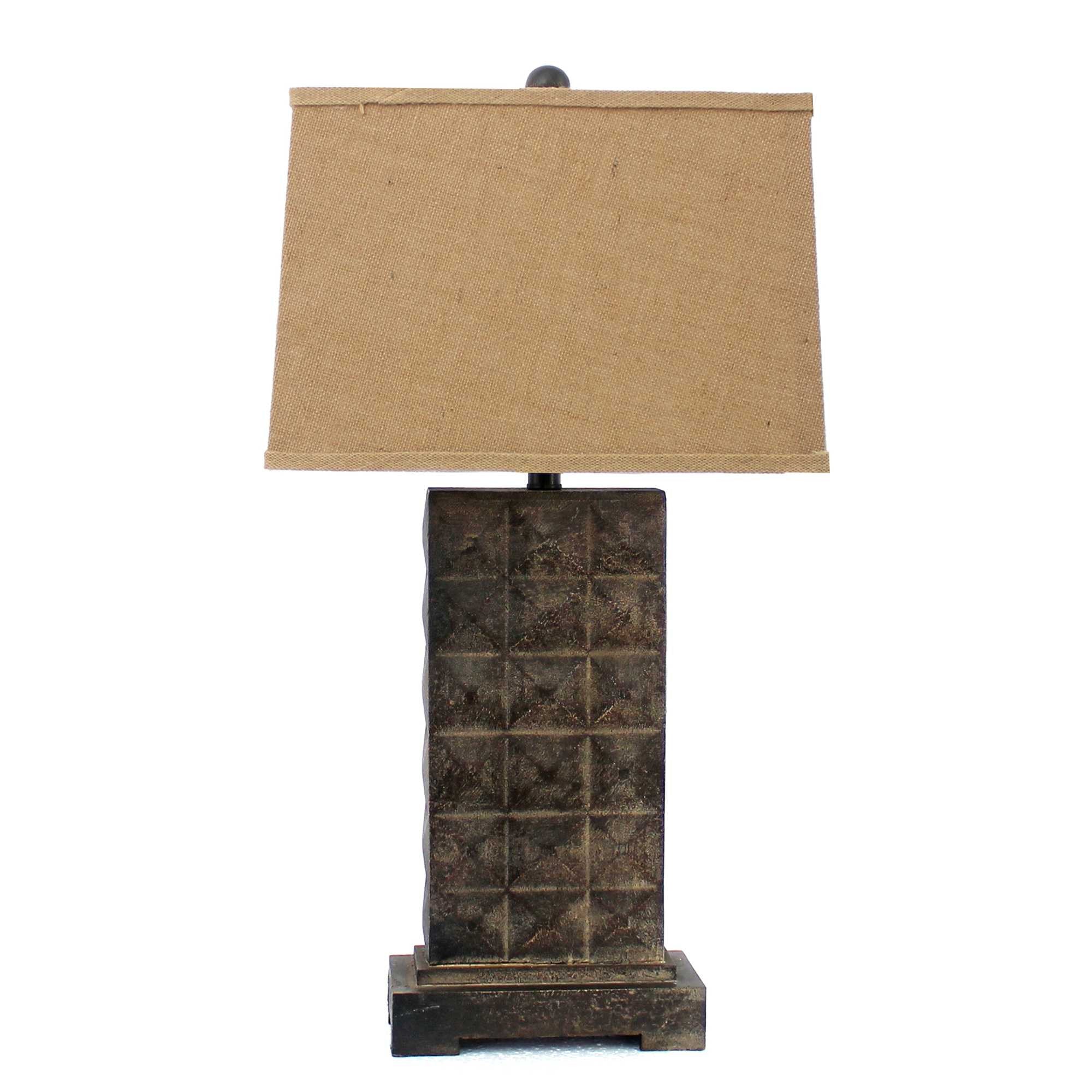 4.75 X 9.5 X 29.5 Brown Vintage With Metal Pedestal - Table Lamp - Minihomy