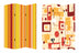 1 X 48 X 72 Multi Color Wood Canvas Deep Saffron  Screen - Minihomy