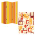 1 X 48 X 72 Multi Color Wood Canvas Deep Saffron  Screen - Minihomy