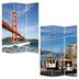 1" X 48" X 72" Multi Color Wood Canvas San Francisco  Screen - Minihomy