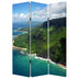 1 X 48 X 72 Multi Color Wood Canvas Palm Tripical  Screen - Minihomy