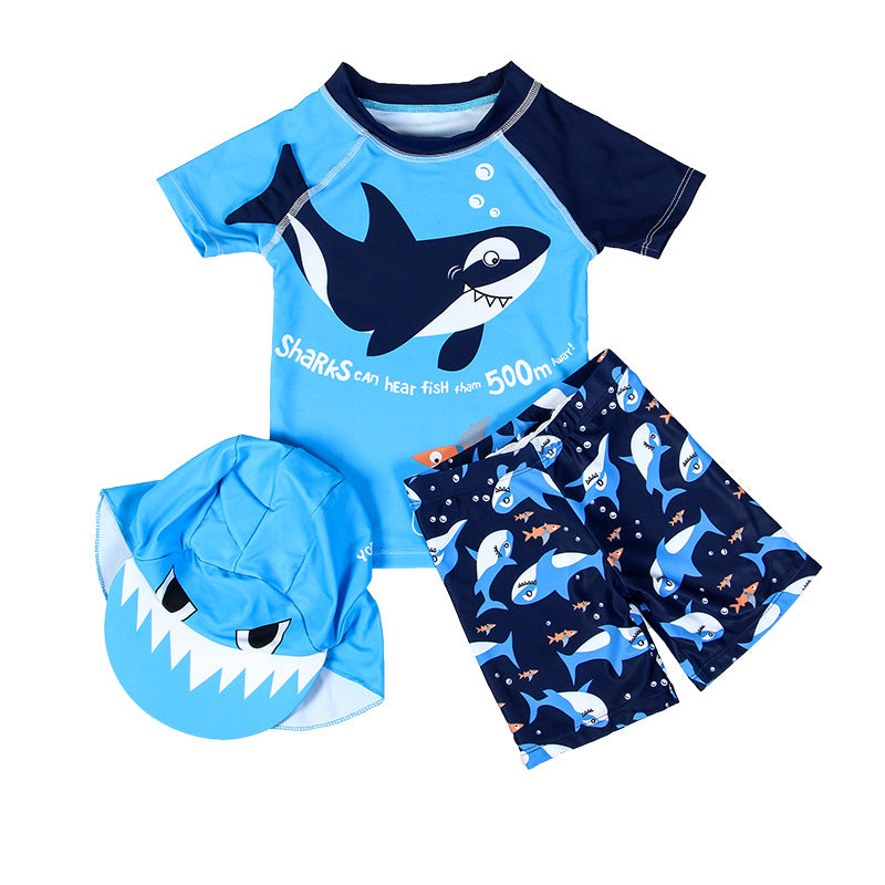 Shark sunblock quick-drying boy's swimsuit