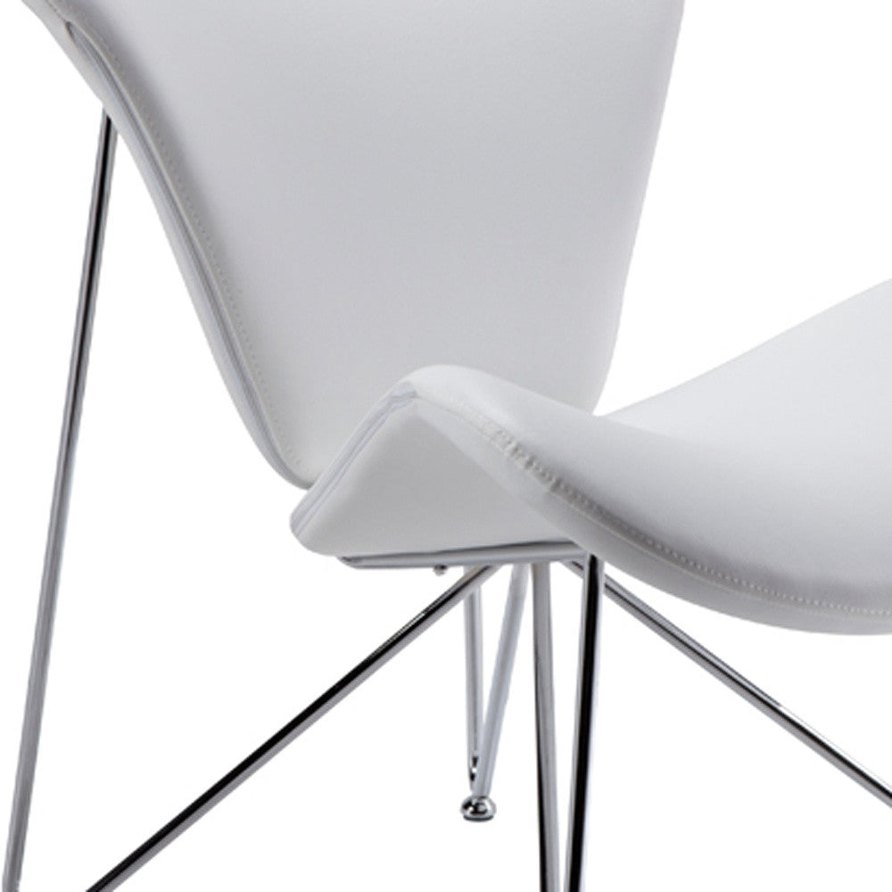 34" White Fabric  Polyester  And Metal Accent Chair - Minihomy