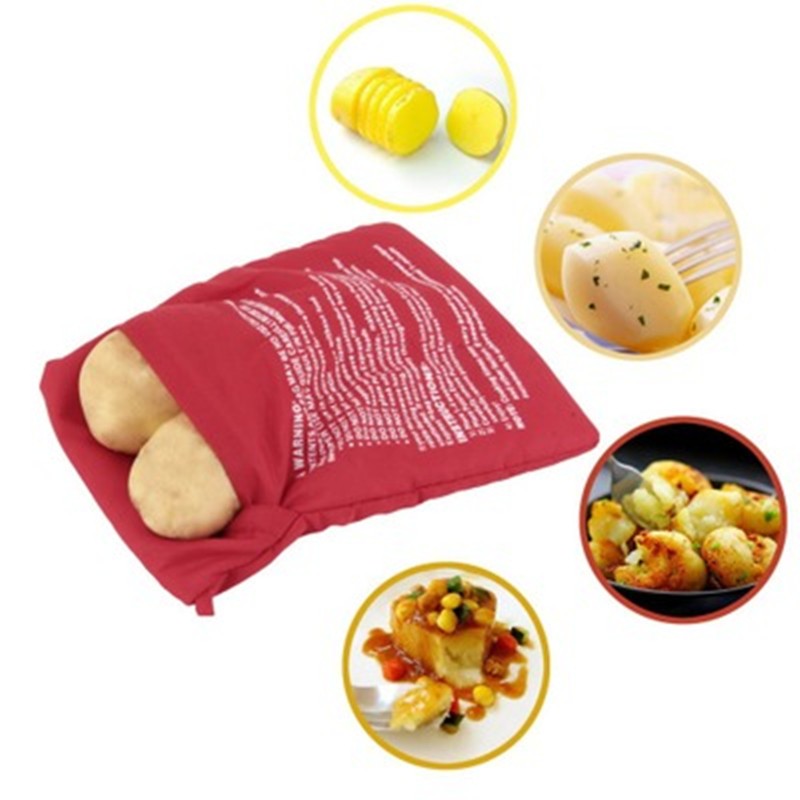NEW Red Washable Cooker Bag Baked Potato Microwave Cooking Potato Quick Fast
