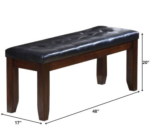 48" X 17" X 20" Black  And Espresso Elegant Bench - Minihomy