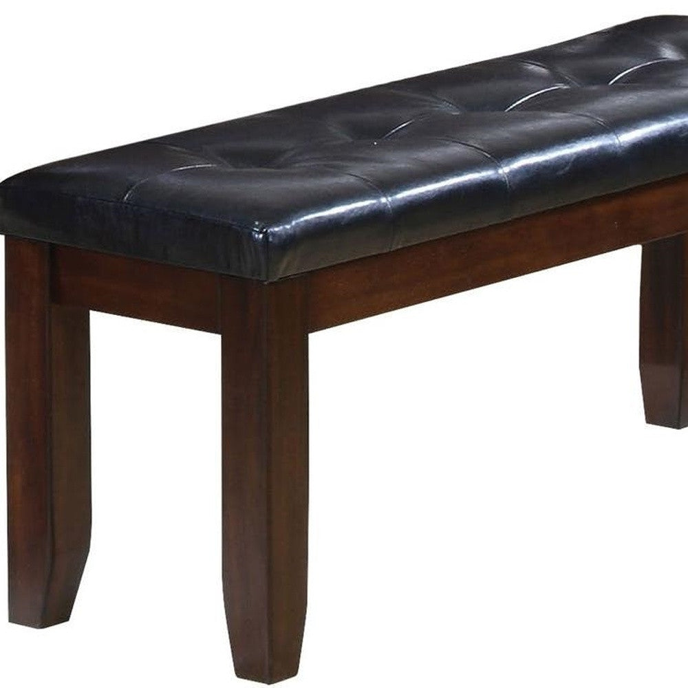 48" X 17" X 20" Black  And Espresso Elegant Bench - Minihomy