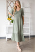 HEYSON Full Size Smocked Pocket Midi Dress in Sage - Minihomy