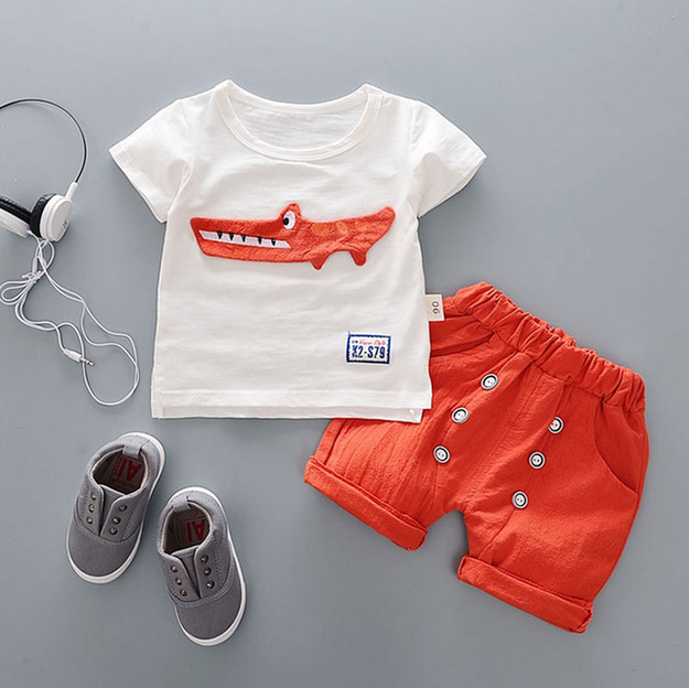 Summer Baby Clothing Sets Baby Boy Cotton T-shirt Shorts 2Pcs outfits