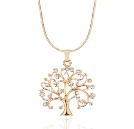 Big Tree Of Life Pendant Long Necklaces Drilling