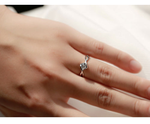 S925 sterling silver female simulation diamond ring 20 points zircon marriage ring white gold ring jewelry