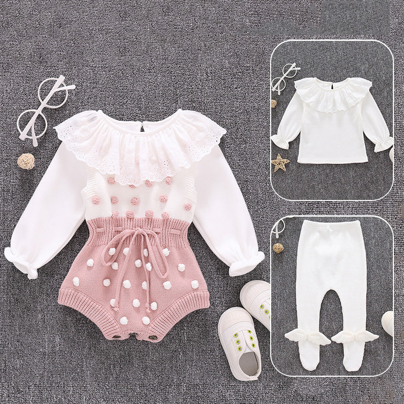 Newborn Knitted Clothes Spring Autumn Toddler Baby Girl Rompers