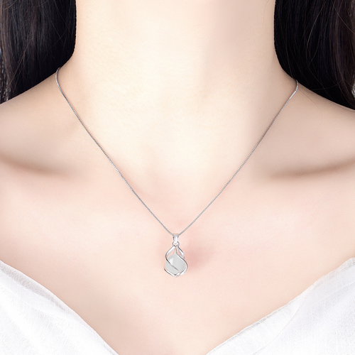 Cute White Opal Necklace Pendant