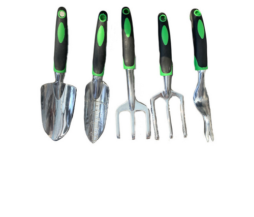Garden Supplies 9-piece Aluminum Alloy Set, Silicone Two-color Handle Shovel Gardening Tools
