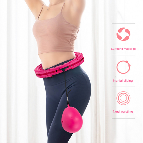 Detachable & Size Adjustable Smart Hoola Hoop with Auto Rotation and 360-degree Massage