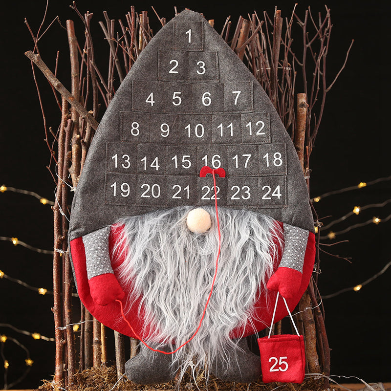 Christmas Advent Calendar Santa Claus Faceless Doll Hanging Christmas Decor Door Wall Window Party Supply - Minihomy