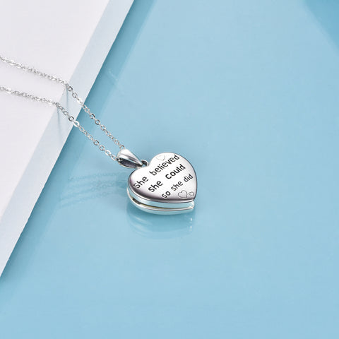 Nurse Necklaces Medicine Stethoscope Heart Shaped Locket Necklaces  Engraved  She Believed she Could so she did on The Pendant Back