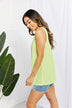 Blumin Apparel Chance of Sun Full Size Ribbed V-Neck Tank in Green - Minihomy