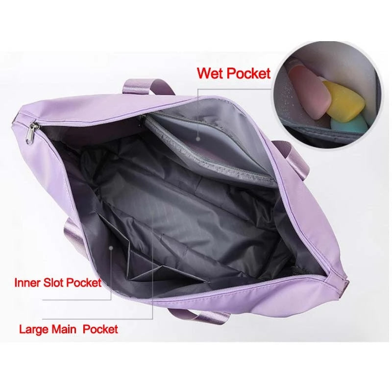 Waterproof Large Capacity Gym Fitness Bag Weekender Overnight For Women