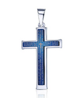 Double Cross Titanium Necklace Stainless Steel Pendant Jewelry