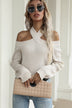 Halter Cold Shoulder Rib-Knit Sweater