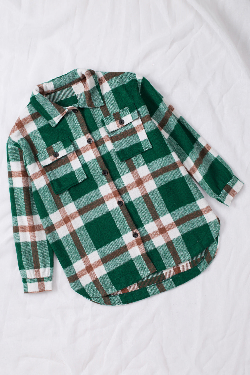 Plaid Dropped Shoulder Pocket Shacket - Minihomy