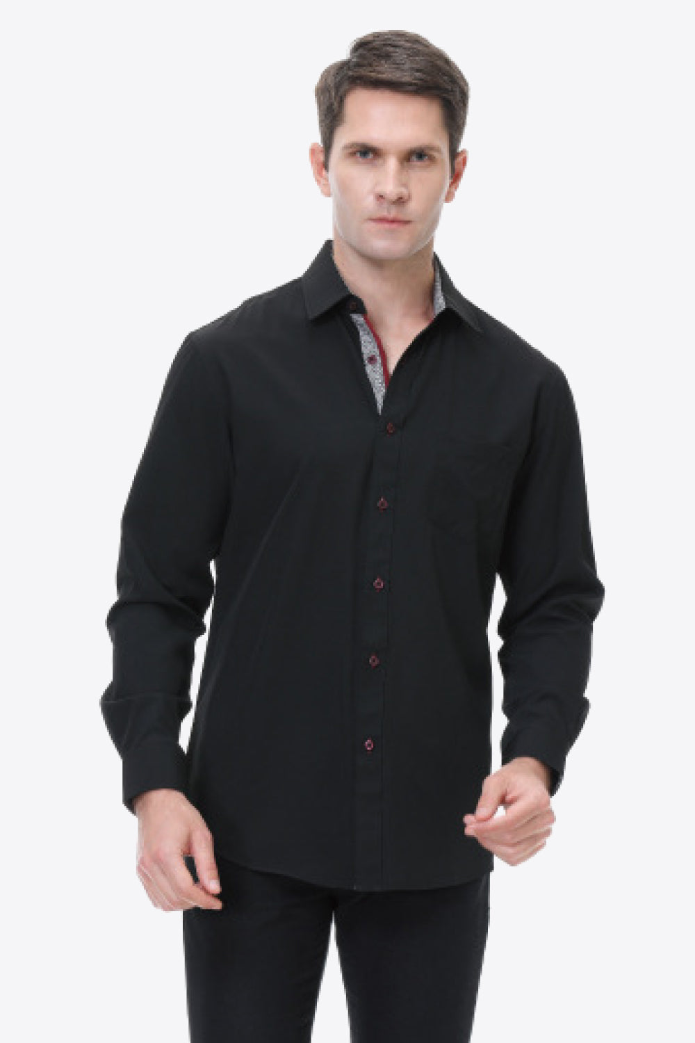 Button-Up Long Sleeve Pocket Shirt - Minihomy