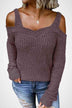 Long Sleeve Cold Shoulder Sweater - Minihomy