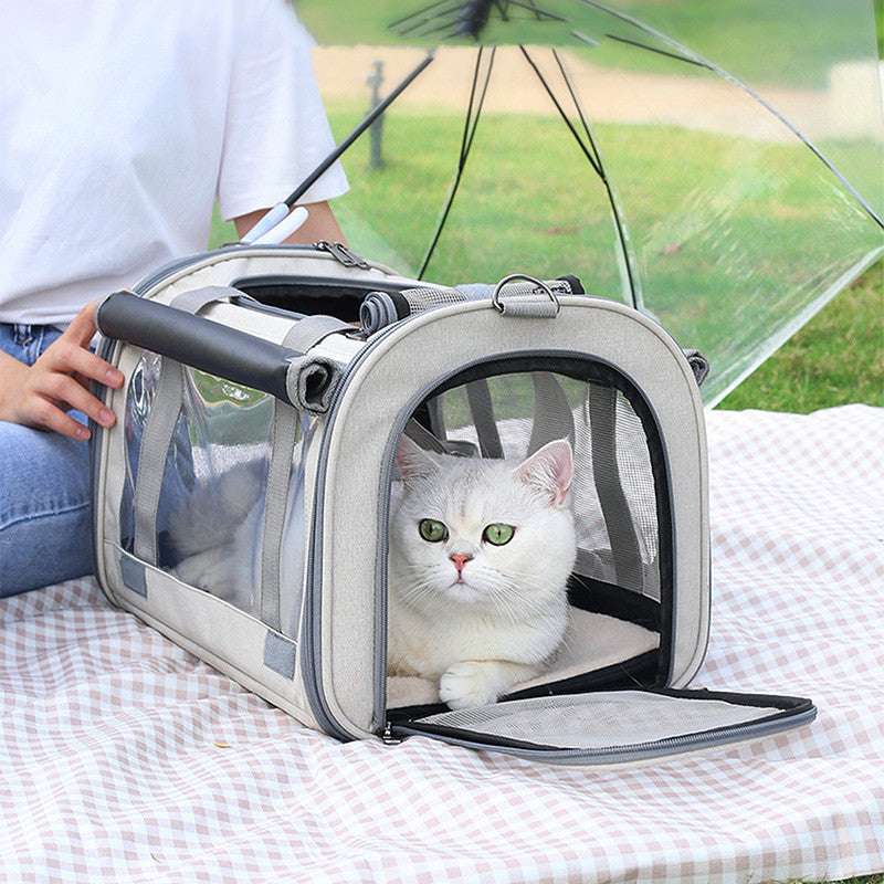 Outdoor Portable Pet Bag Transparent Breathable Foldable Pet Bag