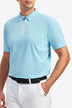 Contrast Short Sleeve Zip Polo Shirt - Minihomy