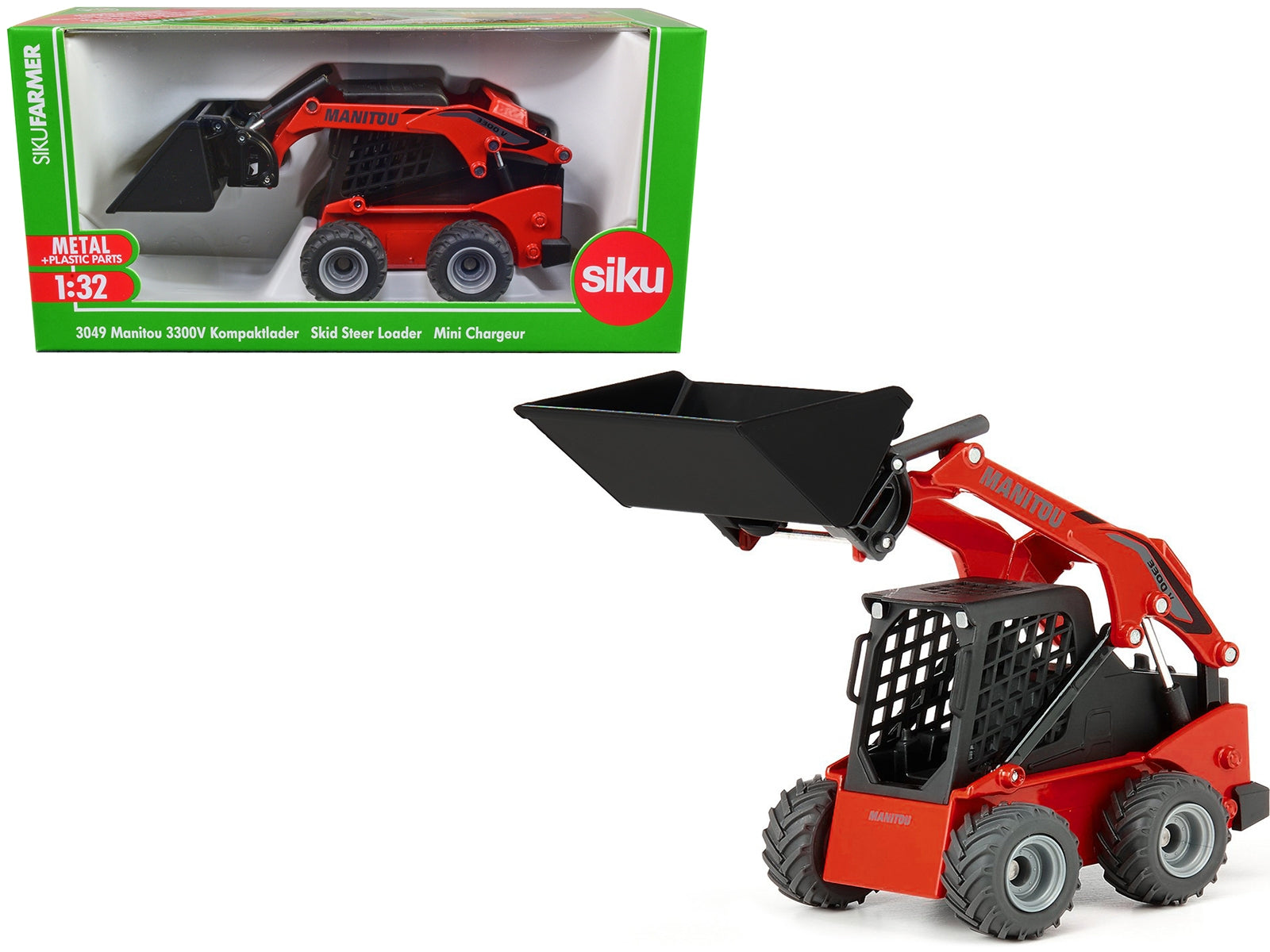 Manitou 3300V Skid Steer Loader Red 1/32 Diecast Model by Siku - Minihomy