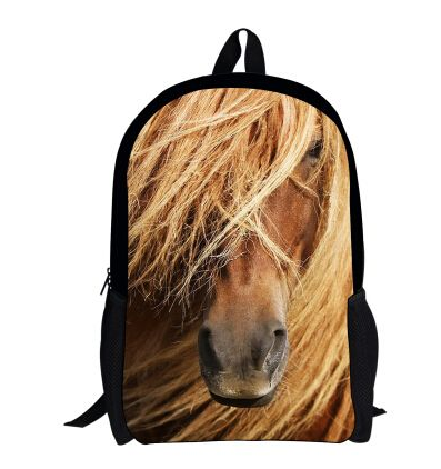 Student shoulder bag pony custom pattern bag 3D simulation animal backpack offload can be printed logo bag