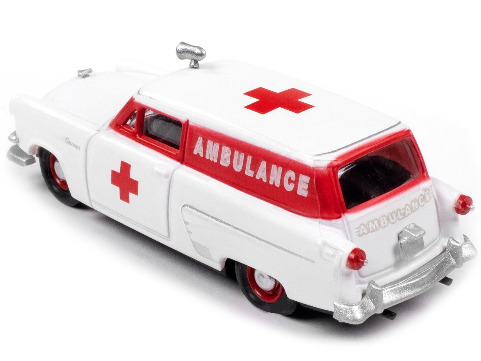 1953 Ford Courier Sedan Delivery Ambulance Red and White 1/87 (HO) Scale Model Car by Classic Metal Works - Minihomy