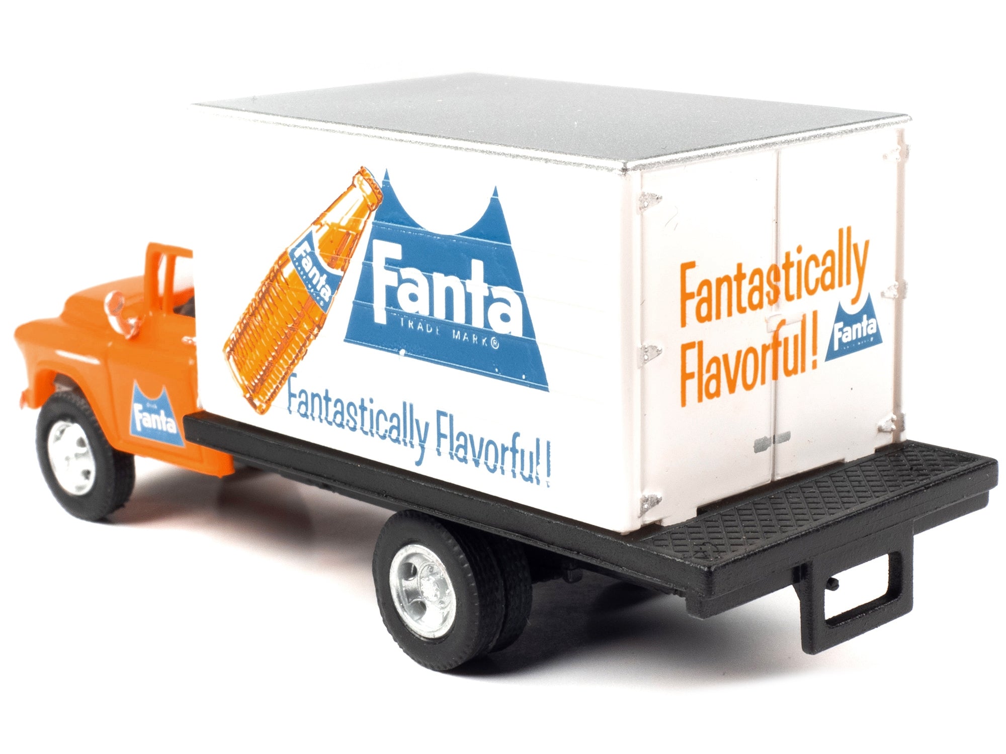 1957 Chevrolet Refrigerated Box Truck Orange with White Top "Fanta" 1/87 (HO) Scale Model by Classic Metal Works - Minihomy