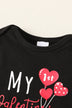 Baby Girl Graphic Bodysuit and Heart Print Pants Set - Minihomy