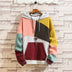 Men's Sweatshirt Loose Patchwork Hoodies Men Women Casual Lovers - Minihomy