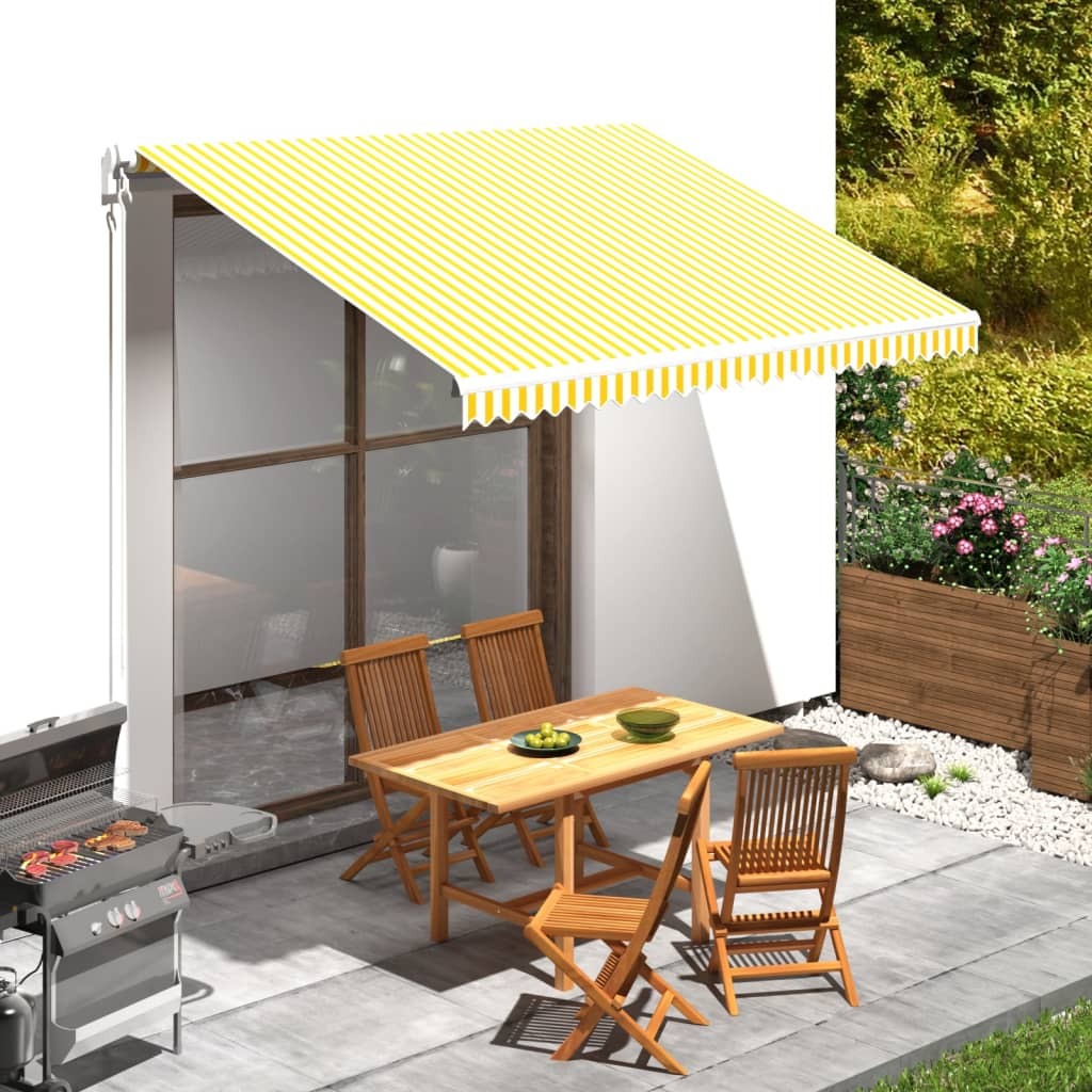 vidaXL Awning Top Sunshade Canvas Orange & White 137.8"x98.4"