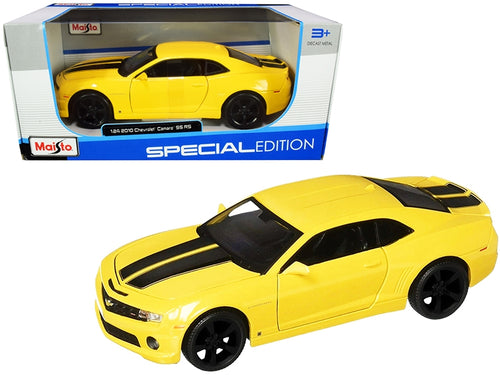 2010 Chevrolet Camaro RS SS Yellow with Black Wheels 1/24 Diecast Model Car by Maisto