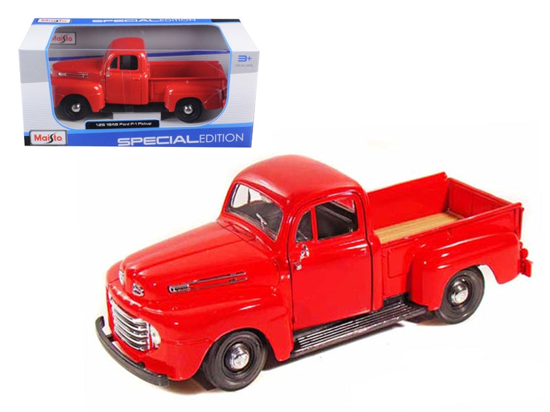 1948 Ford F-1 Pickup Truck Red 1/25 Diecast Model Car by Maisto - Minihomy