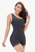 Full Size Zip-Up Scoop Neck Lace Trim Shapewear - Minihomy