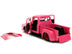 1956 Ford F-100 Pickup Truck Pink with Graphics and Franken Berry Diecast Figure "Franken Berry" - Minihomy