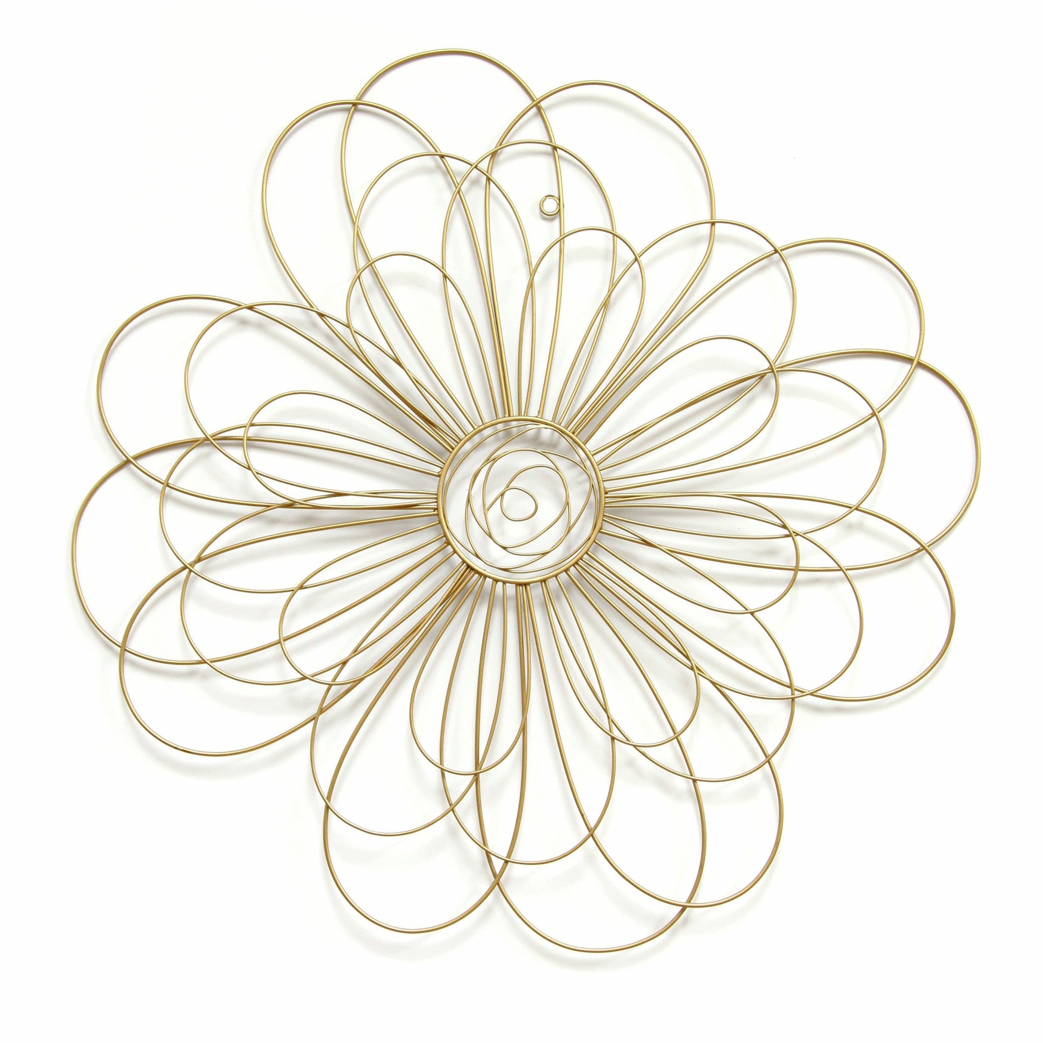 Shimmering Gold Metal Flower Wall Decor