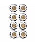 1.5" X 1.5" X 1.5" Black White And Gold  Knobs 8 Pack - Minihomy