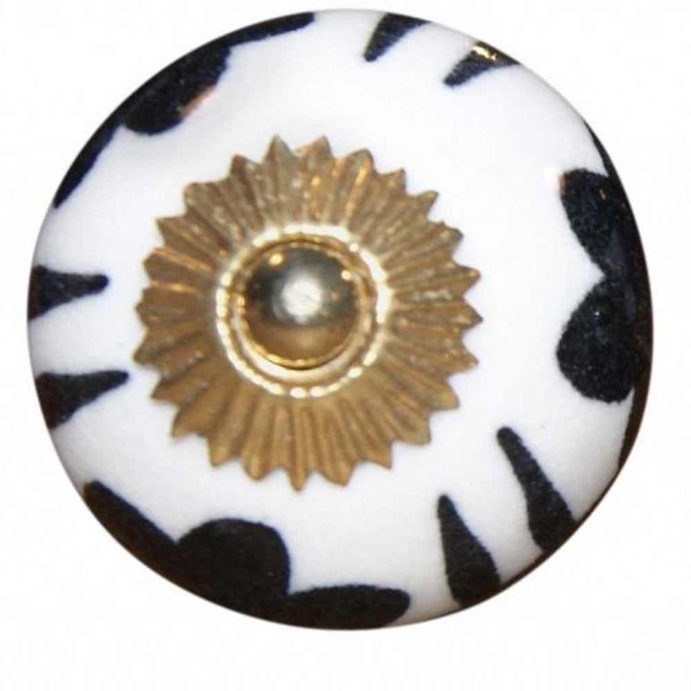 1.5" X 1.5" X 1.5" Black White And Gold  Knobs 8 Pack - Minihomy