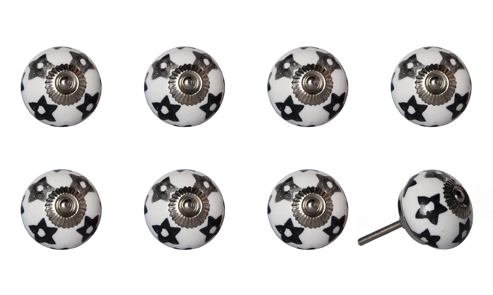 1.5" X 1.5" X 1.5" White Silver And Gray Knobs 8 Pack - Minihomy