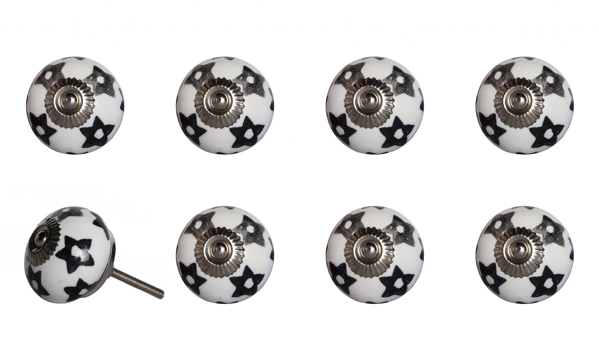 1.5" X 1.5" X 1.5" White Silver And Gray Knobs 8 Pack - Minihomy