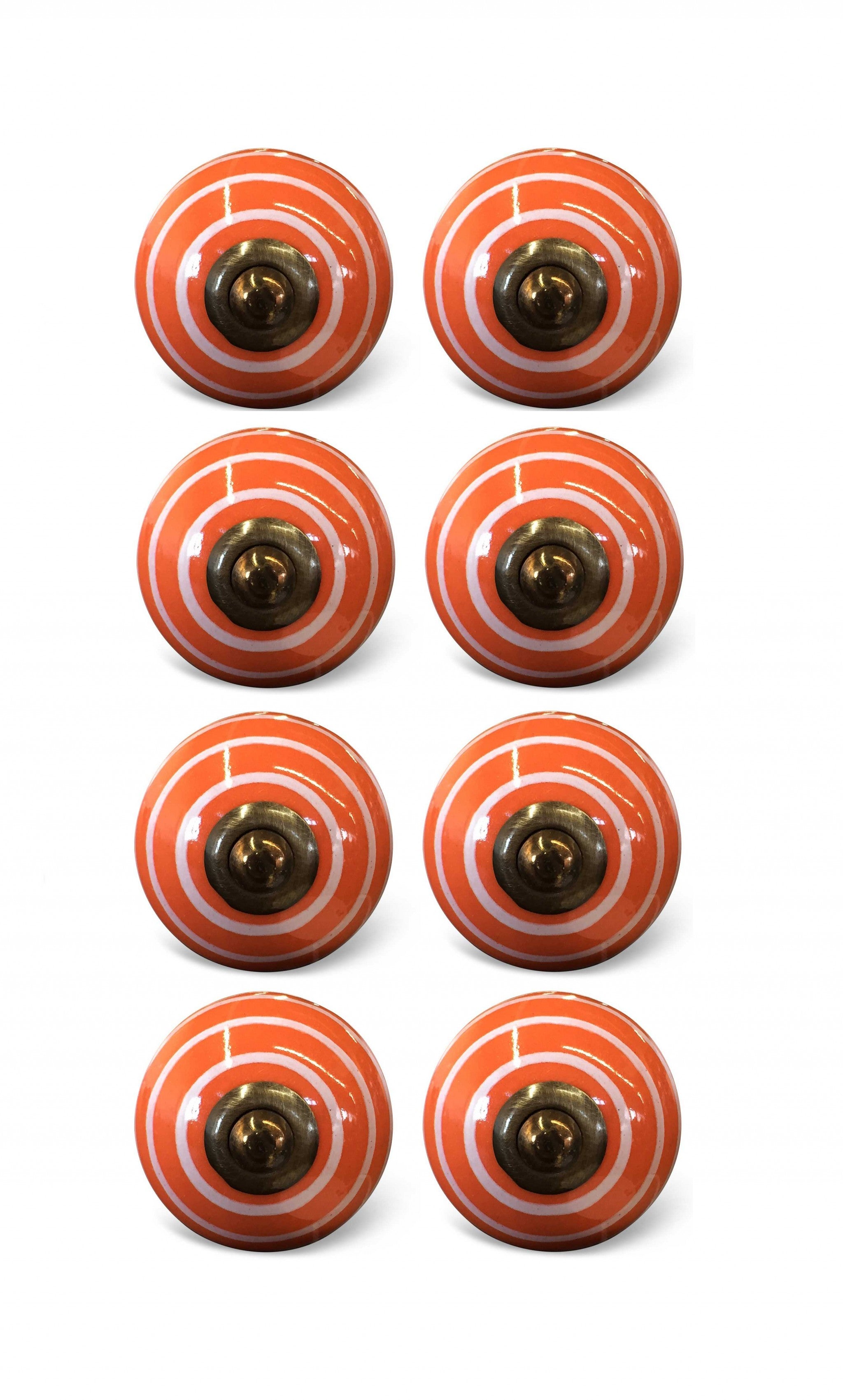 1.5" X 1.5" X 1.5" Bronze White And Orange  Knobs 8 Pack - Minihomy